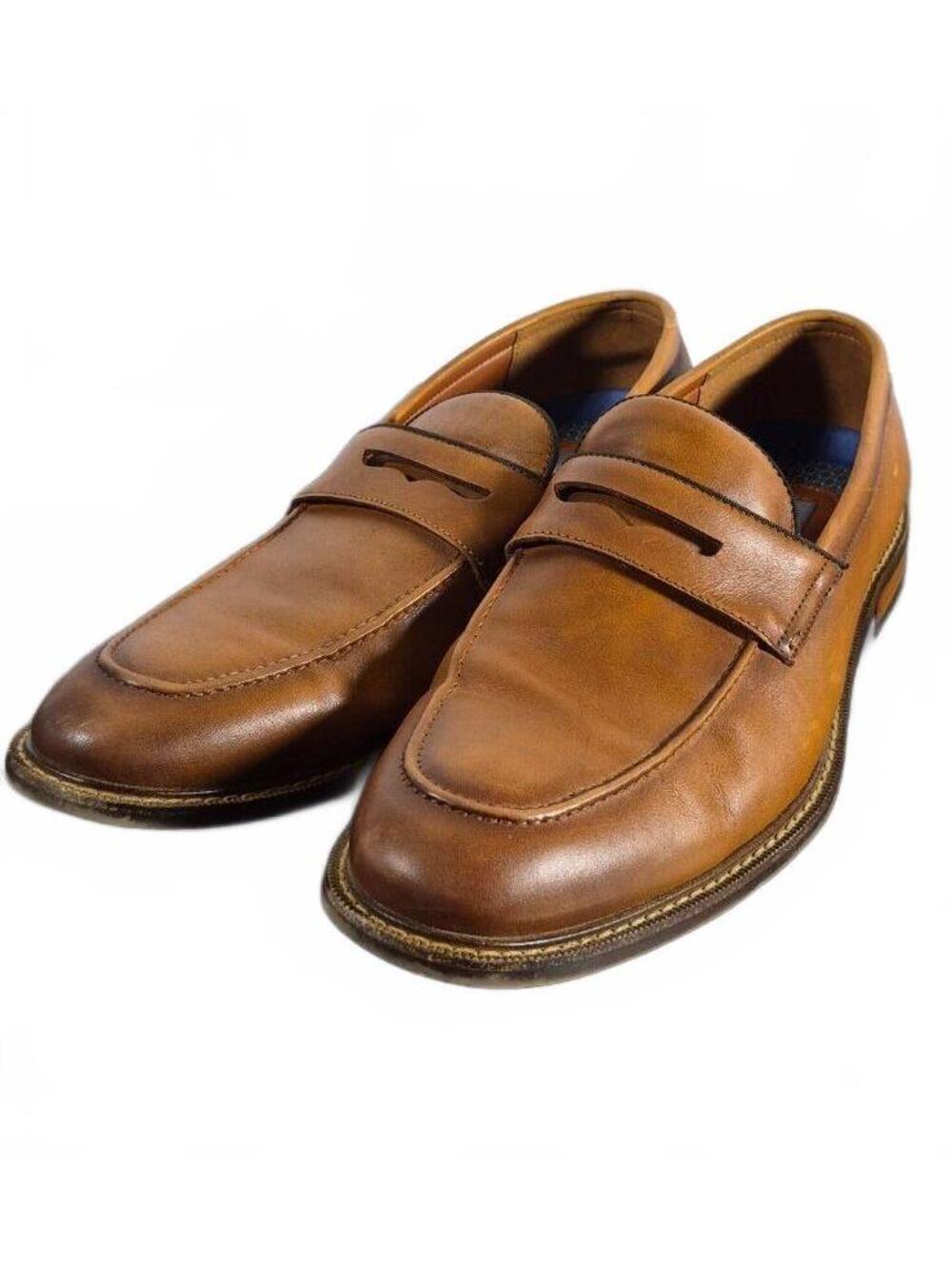 Vince Camuto VY-Layton Brown Leather Penny Loafers Men’s 11.5